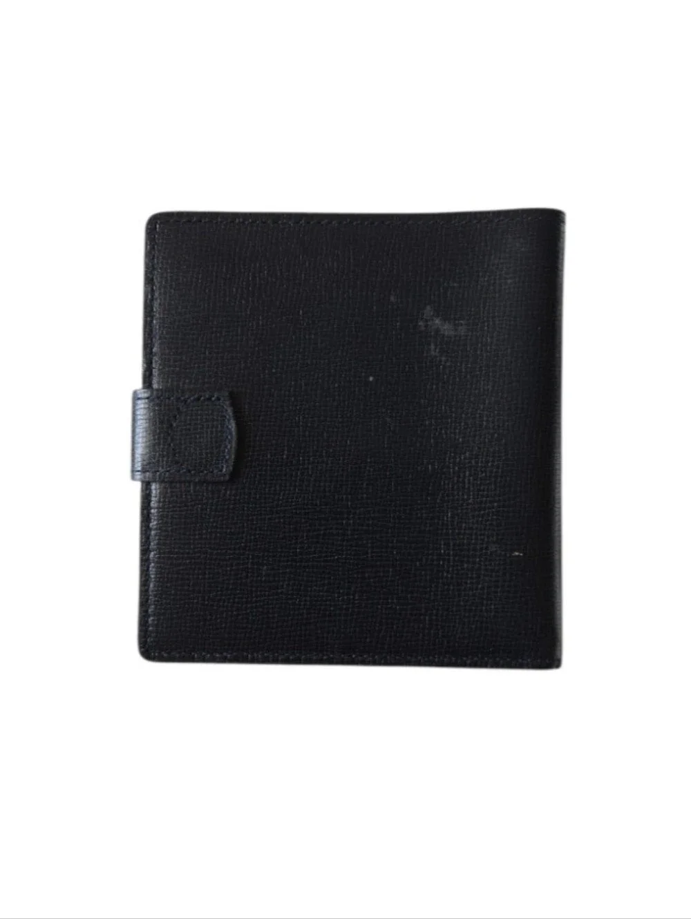 Dior Navy Blue Leather Bifold Wallet with Gold Snap With COA